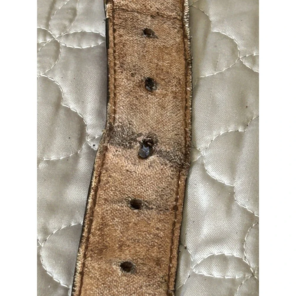 Nike Golf men’s two-tone brown leather and beige canvas belt size 36